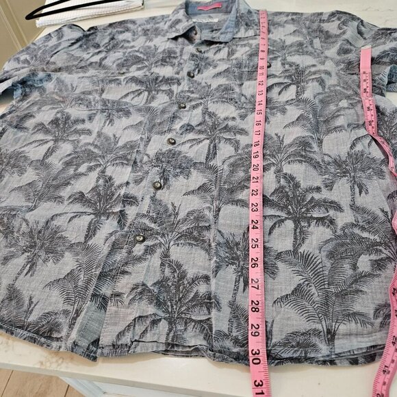 Tommy Bahama Mens XXL Chambray Shirt Shade Blue Ash Palm Tree Long Sleeve Button - Picture 7 of 10